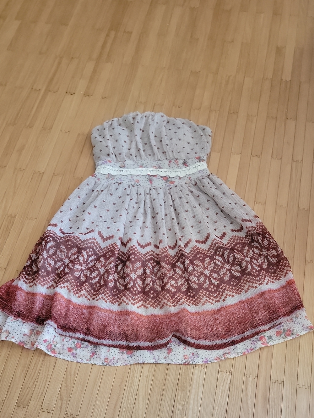 American Rag Beige Smocked Top